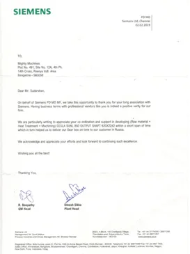 Business Appreciation from customer